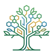 Atlas Scent Lab logo — molecular tree of hexagons and leaves
